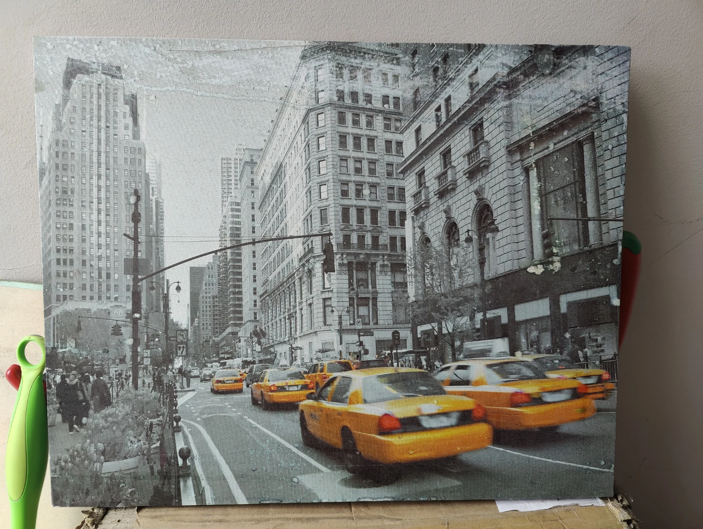 Canvas Print New York City Yellow Cabs Street Scene