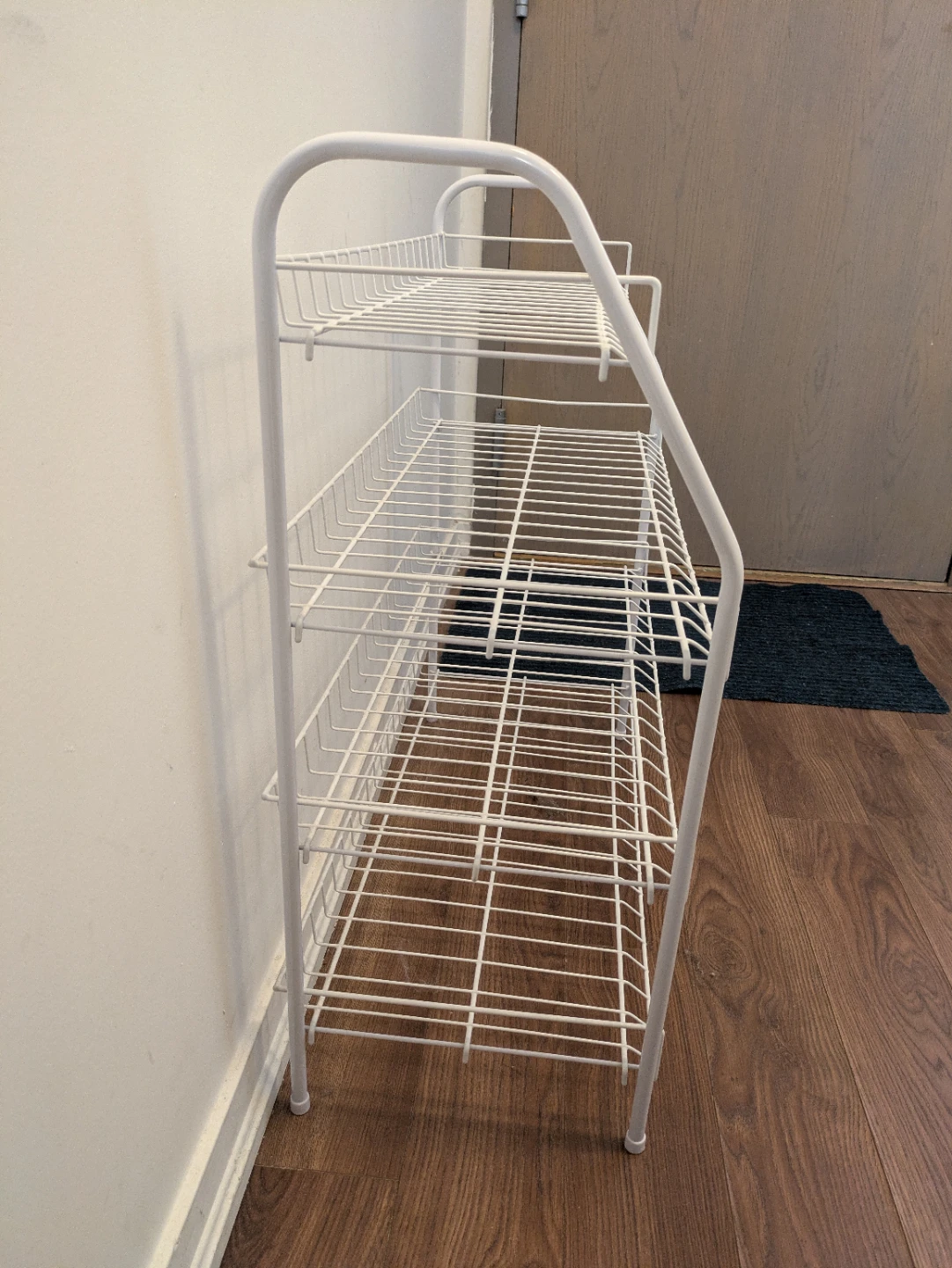 White 4-Tier Wire Shoe Rack - photo 2