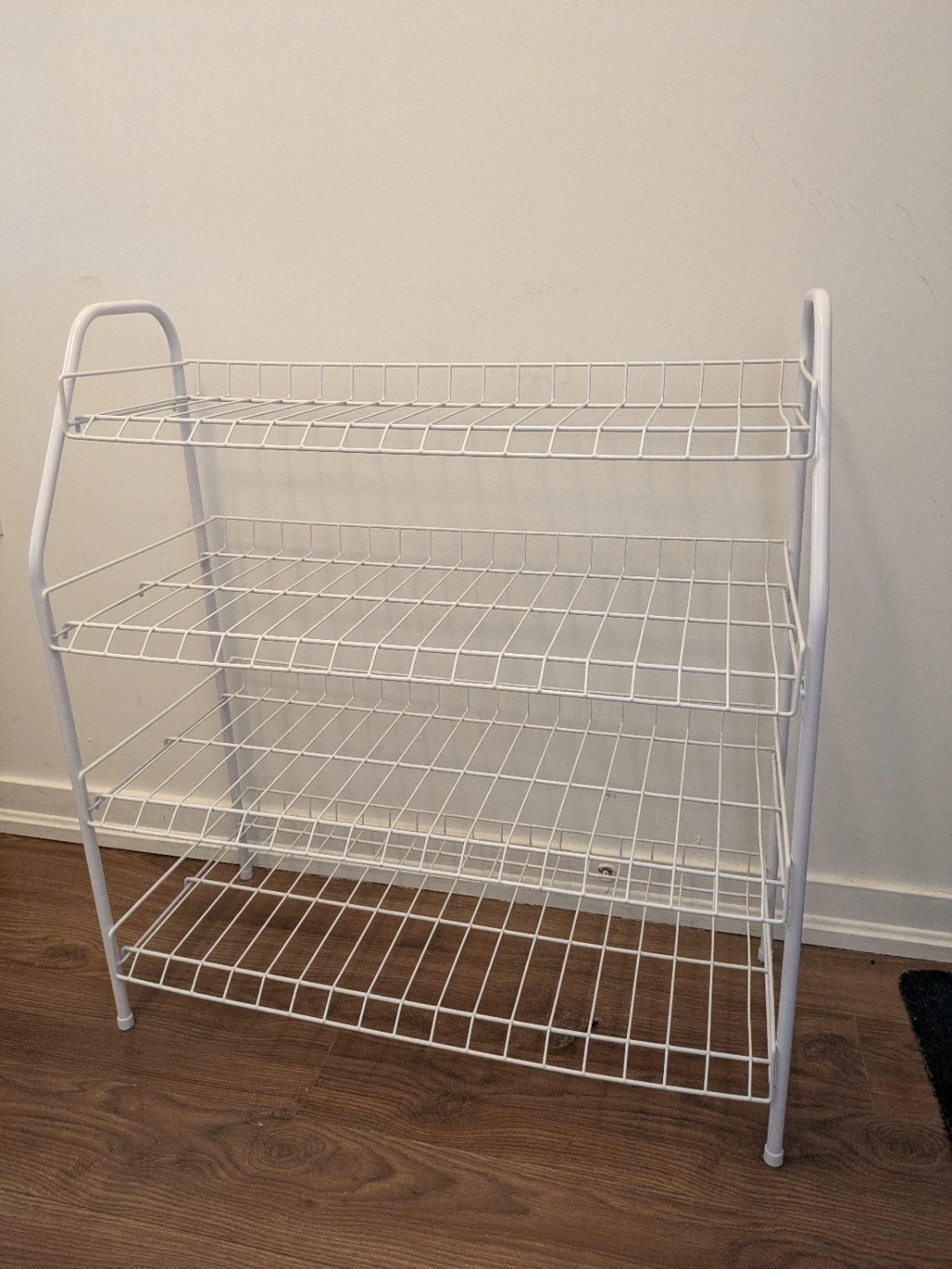 White 4-Tier Wire Shoe Rack - photo 3