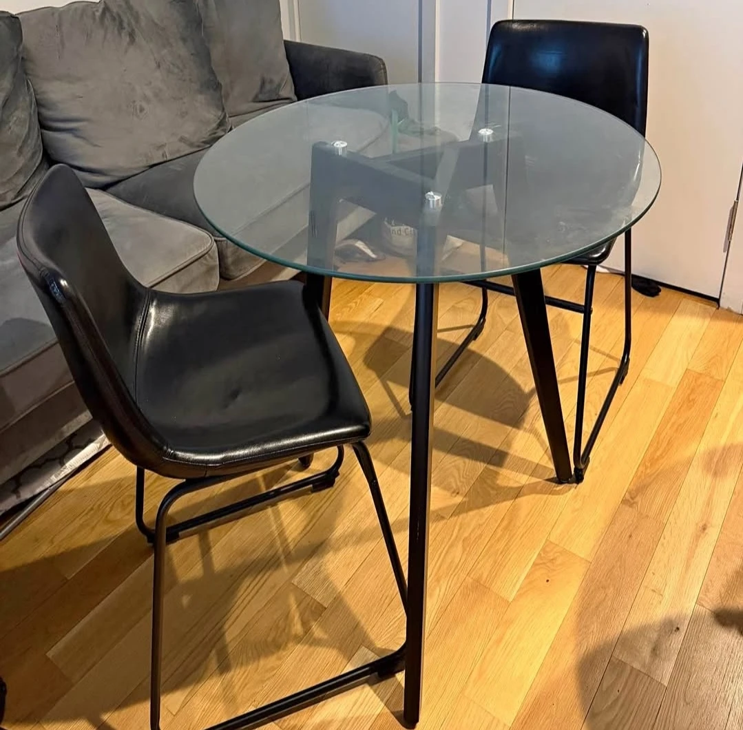 Round Glass Top Dining Table