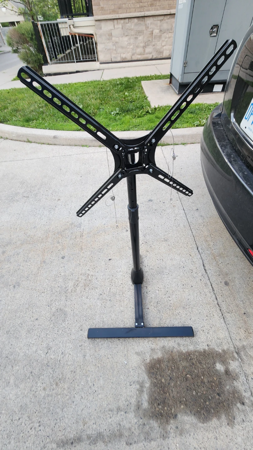 Black TV Floor Stand with Adjustable Height