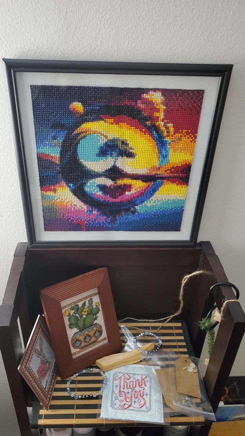 Framed Diamond Art  colorful tree reflection 12x12 framePainting