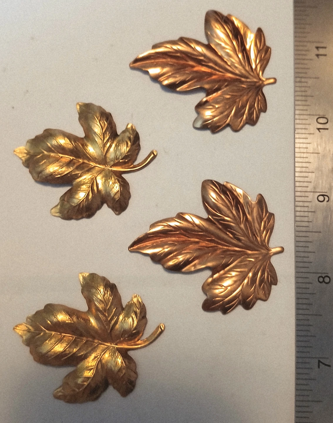 Set of 4 Gold Maple Leaf Embellishments - photo 3