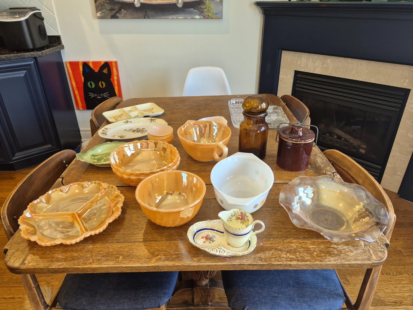 Amber Glass Jars and Serving Dishes
