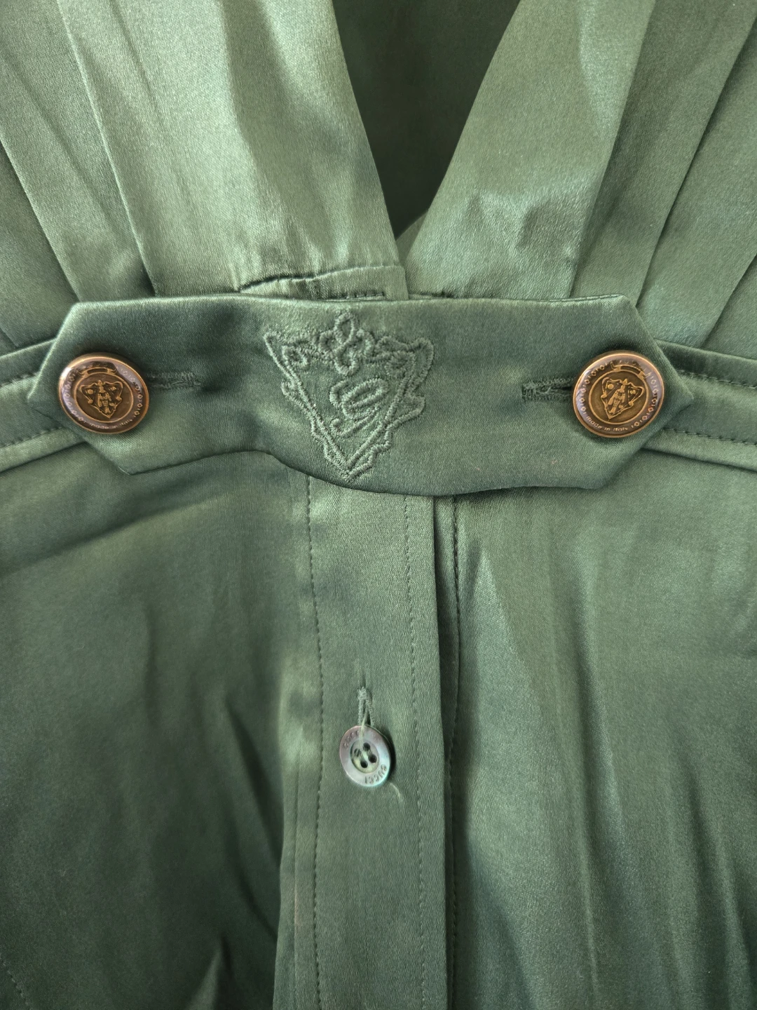GUCCI Green Silk Blouse Size 42 - photo 2