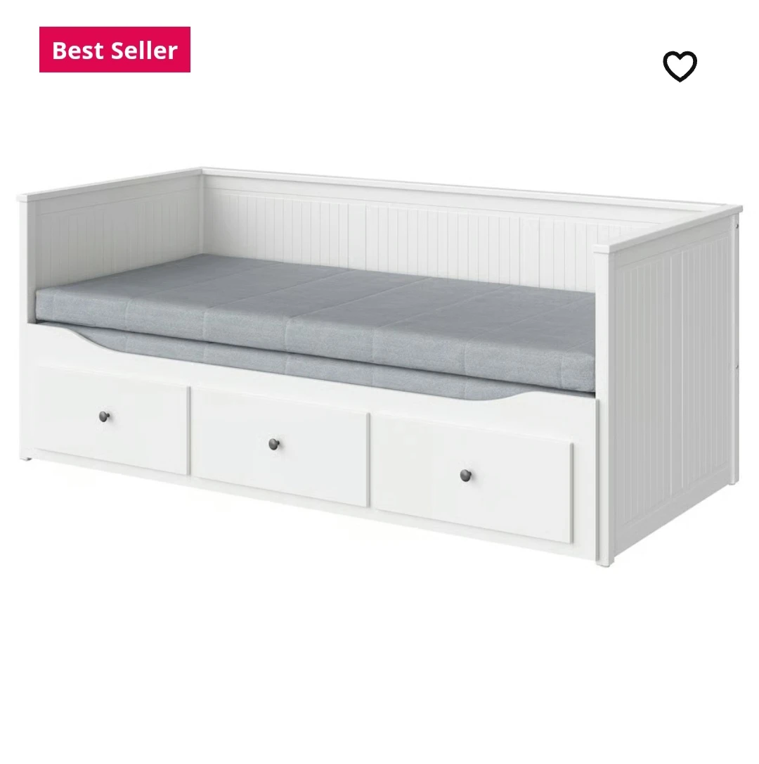 HEMNES Daybed with 3 drawers/2 mattresses,Twin