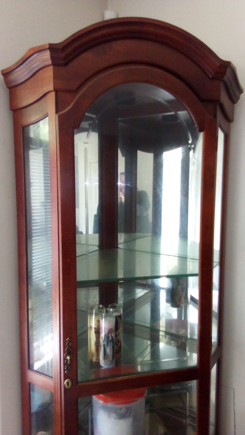 Mahogany Corner curio Display Cabinet - photo 2