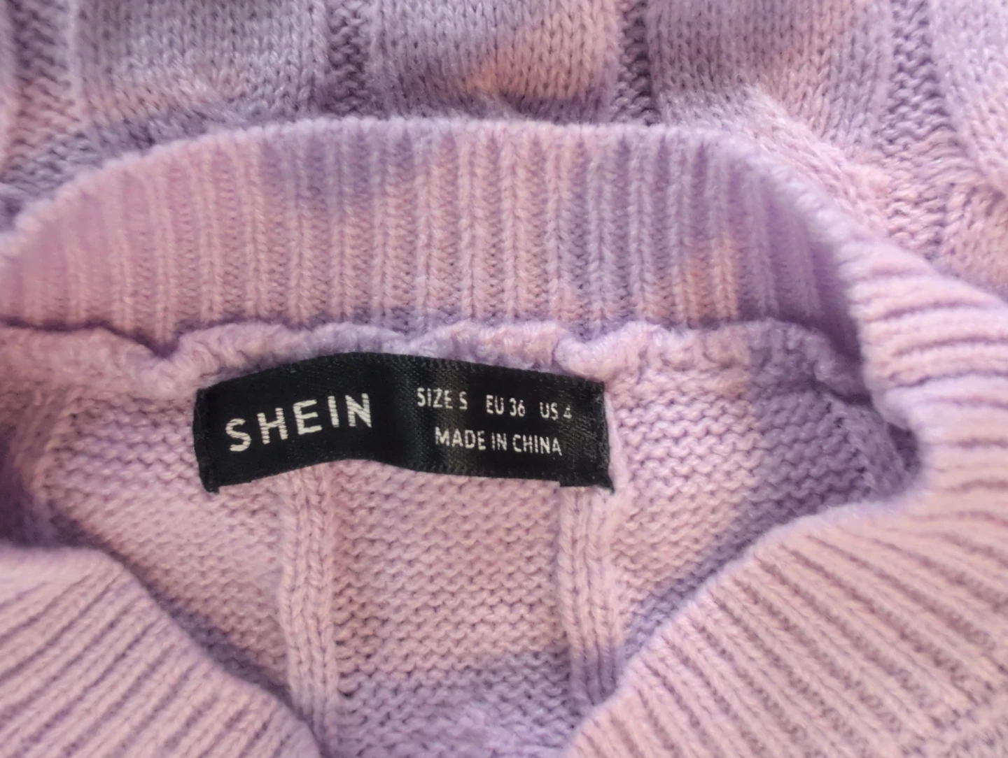 SHEIN Lavender Cable Knit Sweater⚽