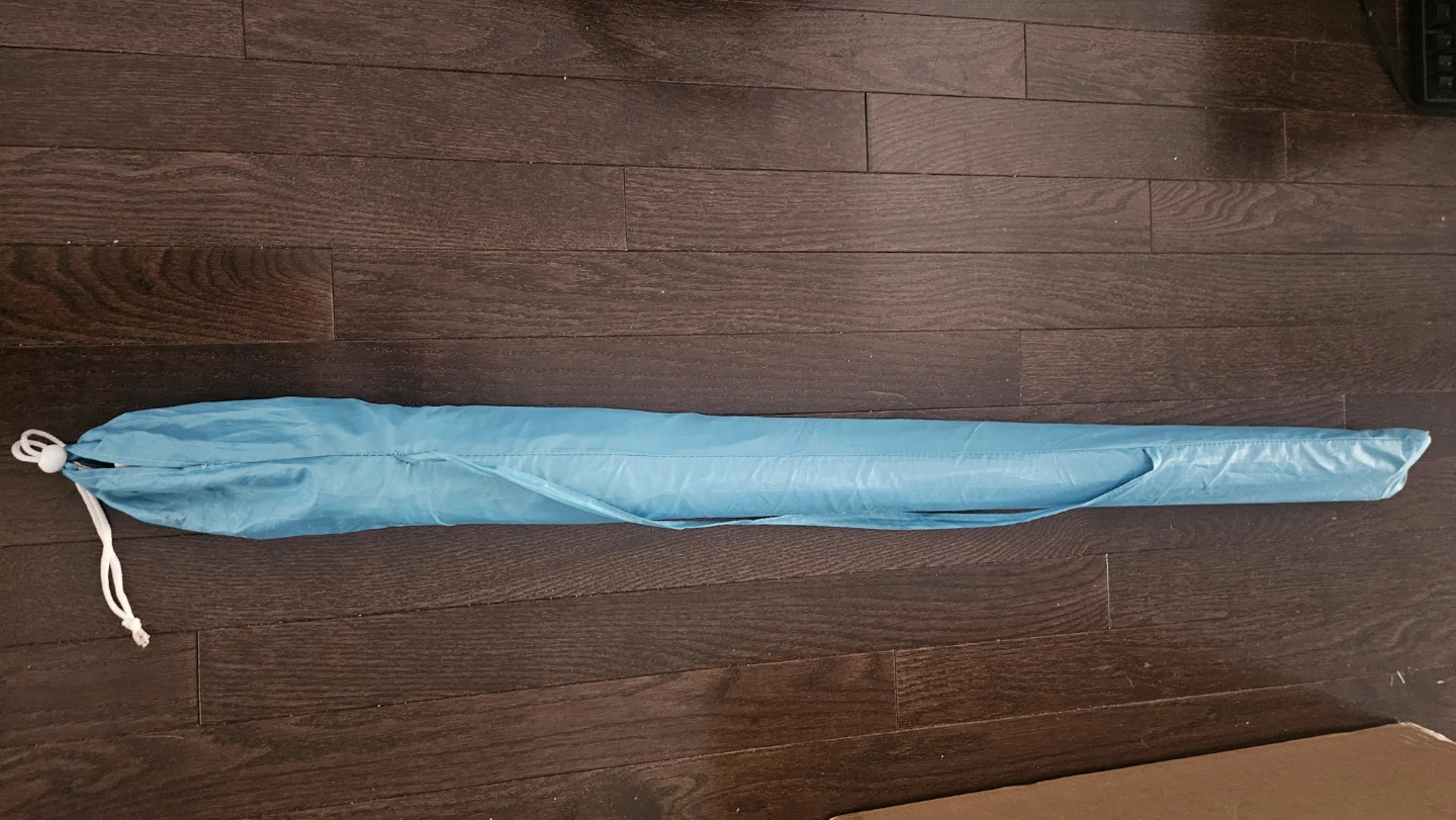 Blue Beach Umbrella with Pole and Case - photo 2