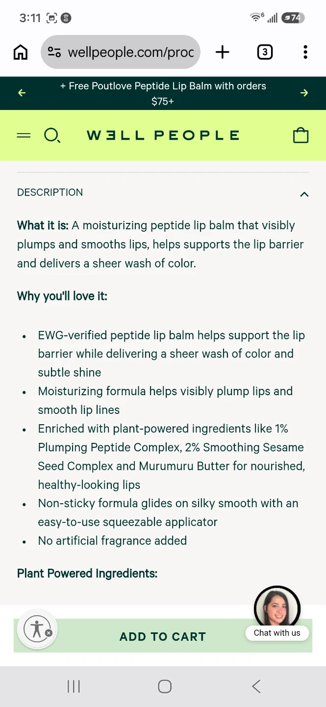 Well People Poutlove Peptide Lip Balm - Pink Grapefruit ⚽️ - photo 5