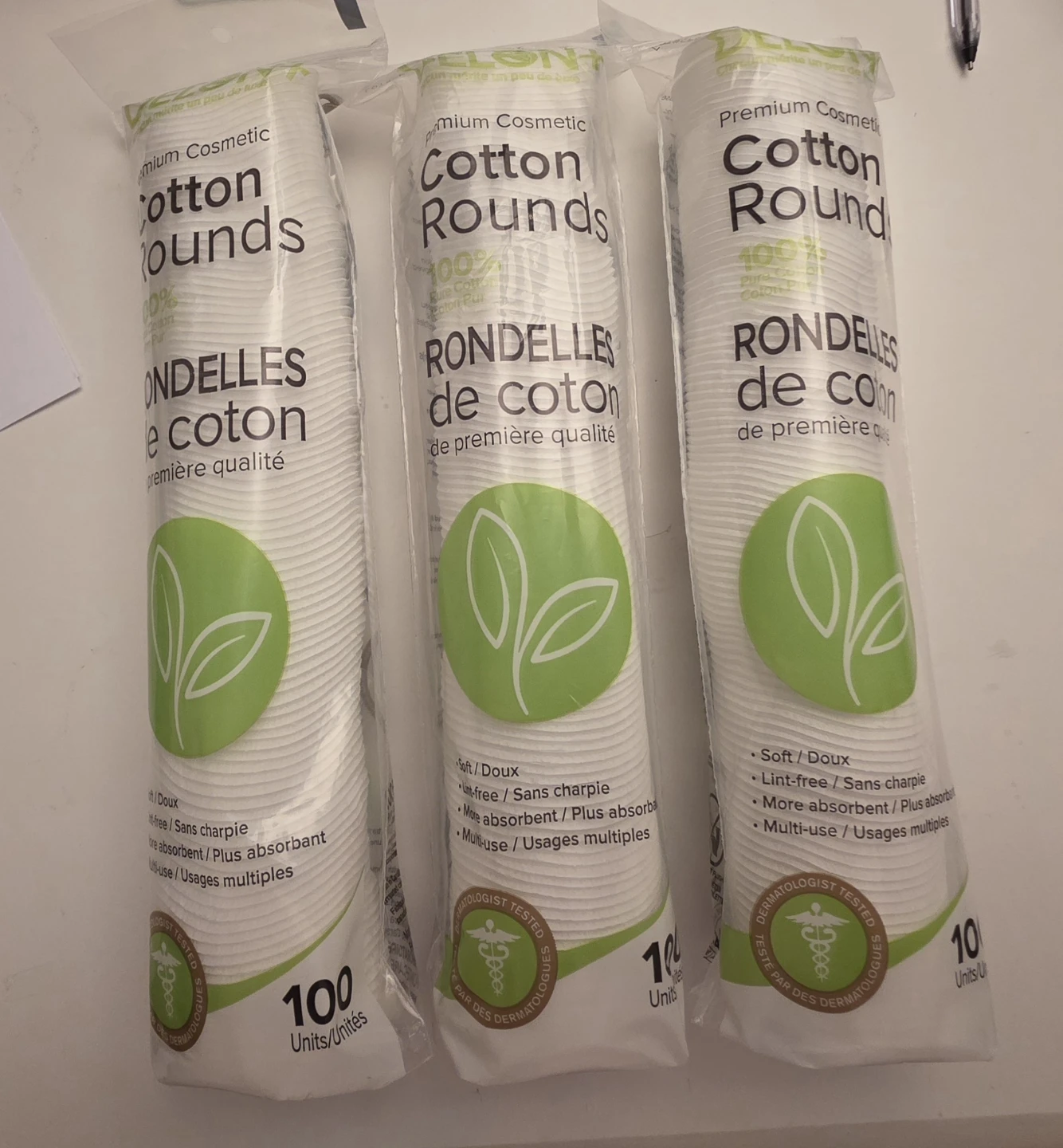 Premium Cosmetic Cotton Rounds (300 Units Total)