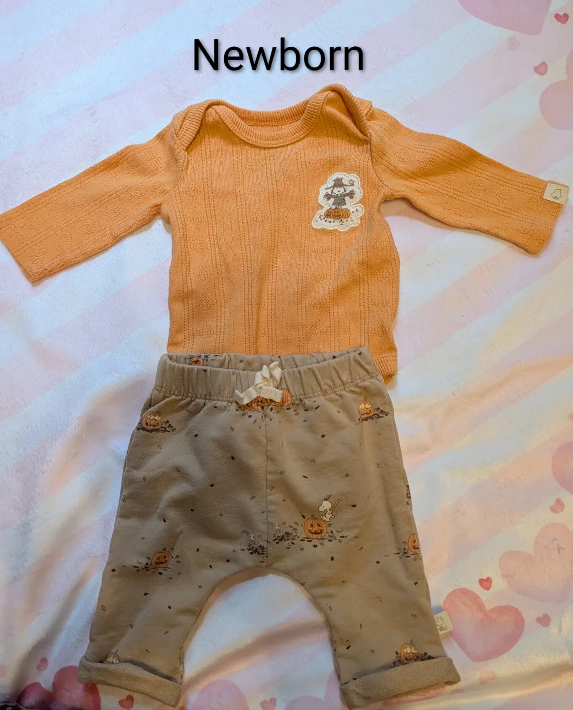 Newborn Orange Pumpkin Outfit Set