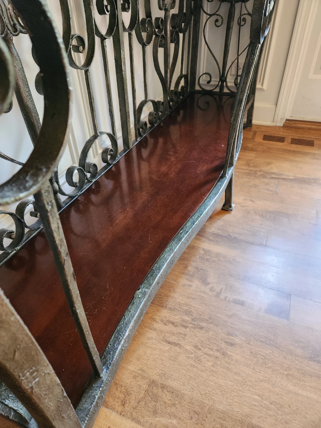 Hekman Console Table with Wood Top and Iron Base - photo 4
