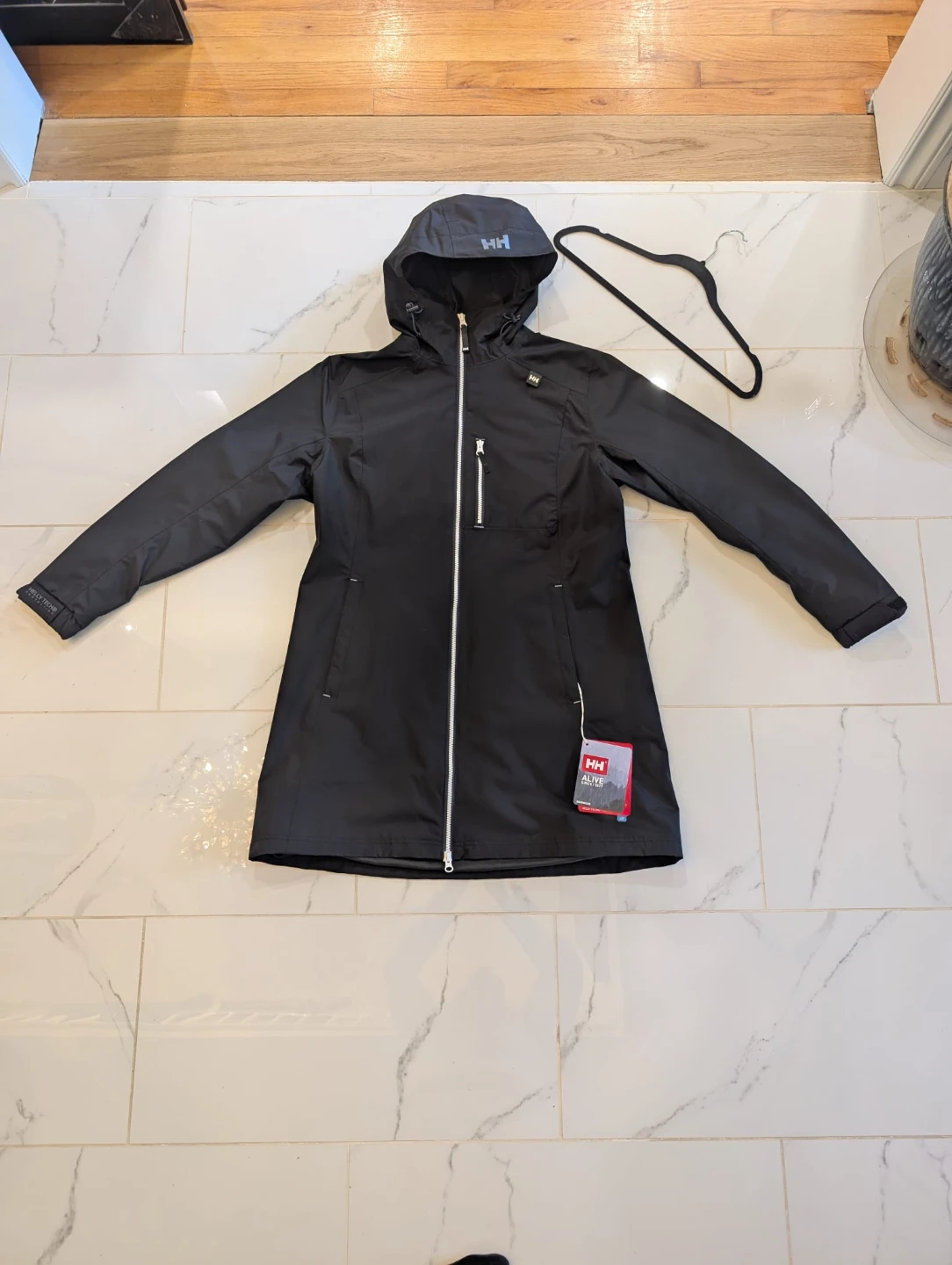 Helly Hansen Black Parka Jacket - women's large