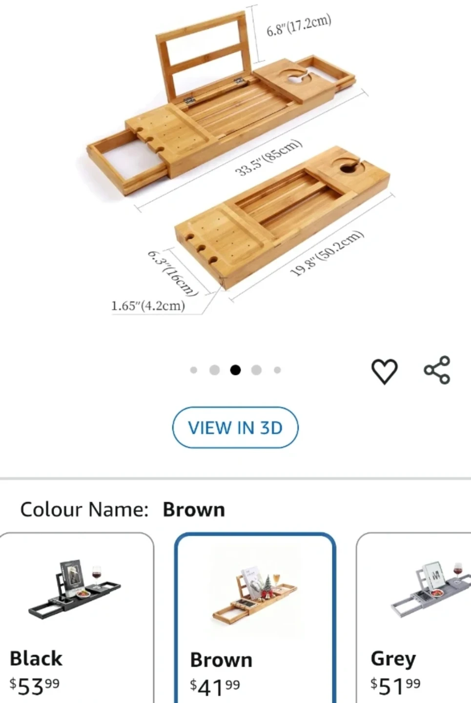 Bamboo Bath Caddy Tray - photo 2