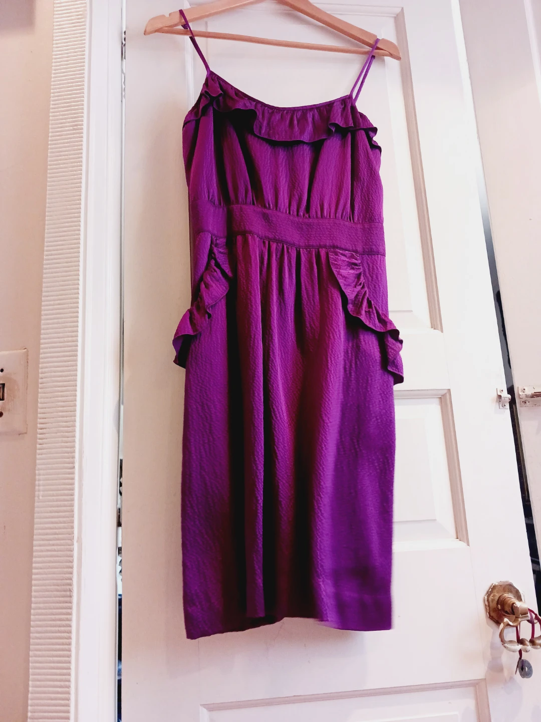 MARC BY MARC JACOBS Purple Ruffle 100% Silk Dress. 10. - photo 5