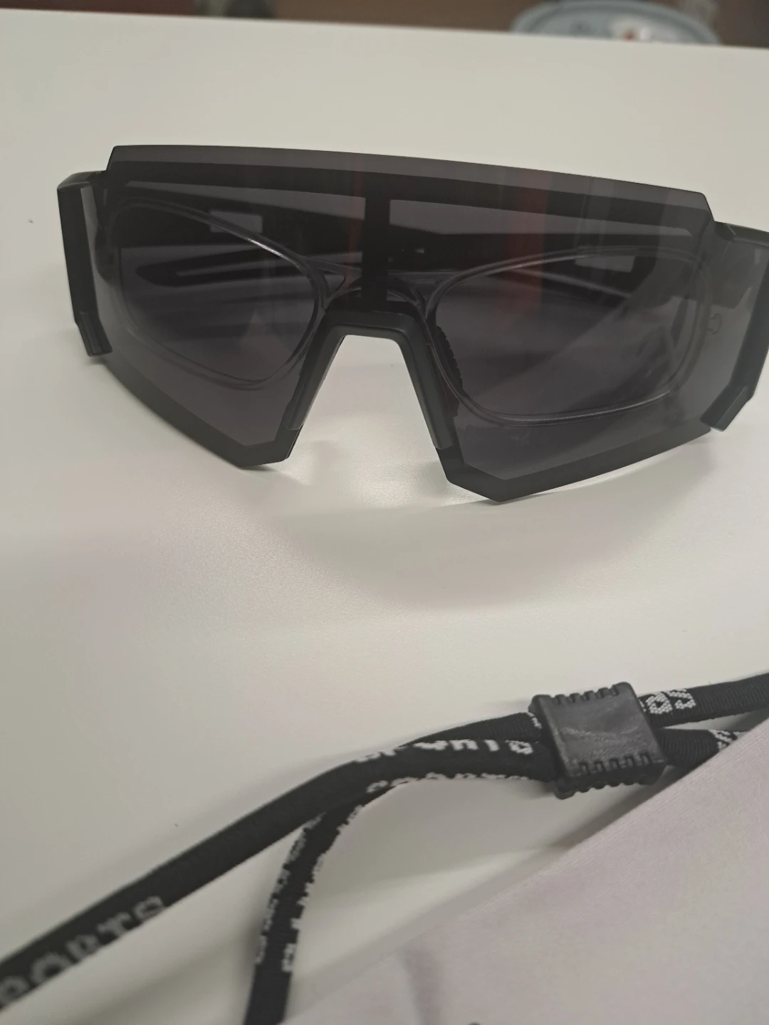 Black Sports Sunglasses with Strap