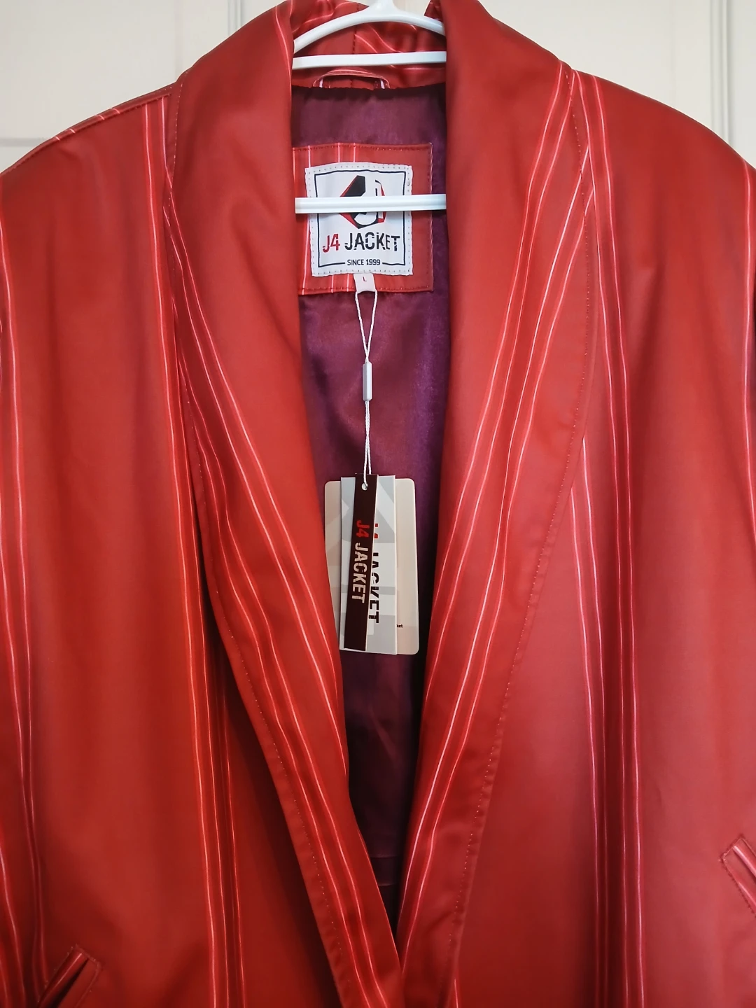 Margot Robbie J4 Red Striped Blazer Jacket Size L - photo 5