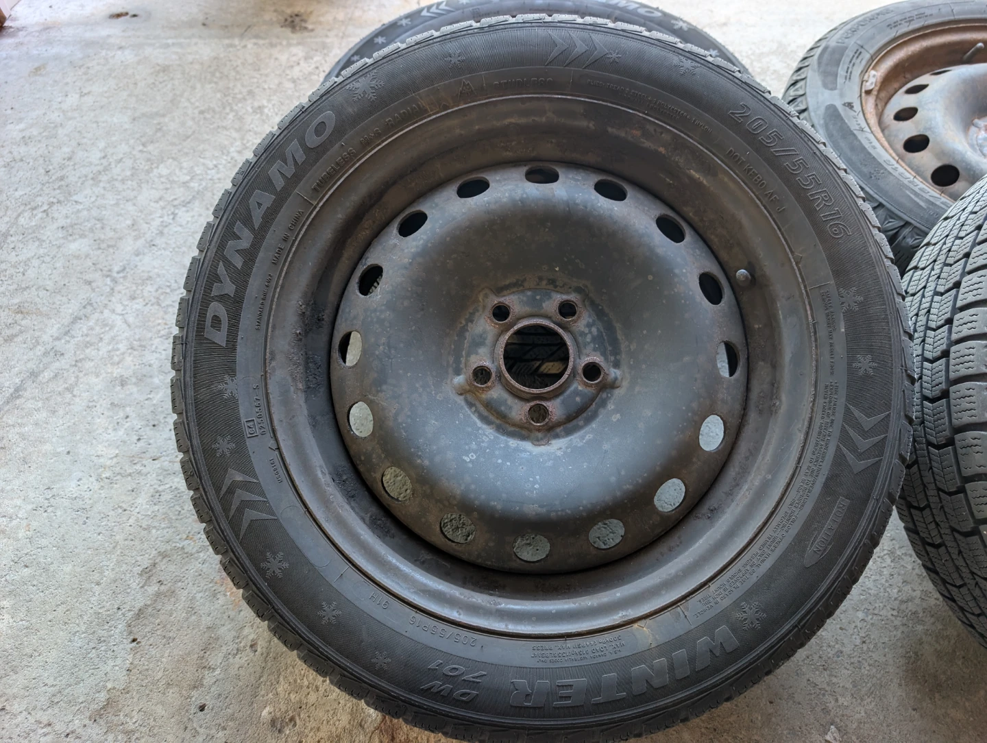 205/55R16 winter tires on 5x100 steel wheels - photo 2