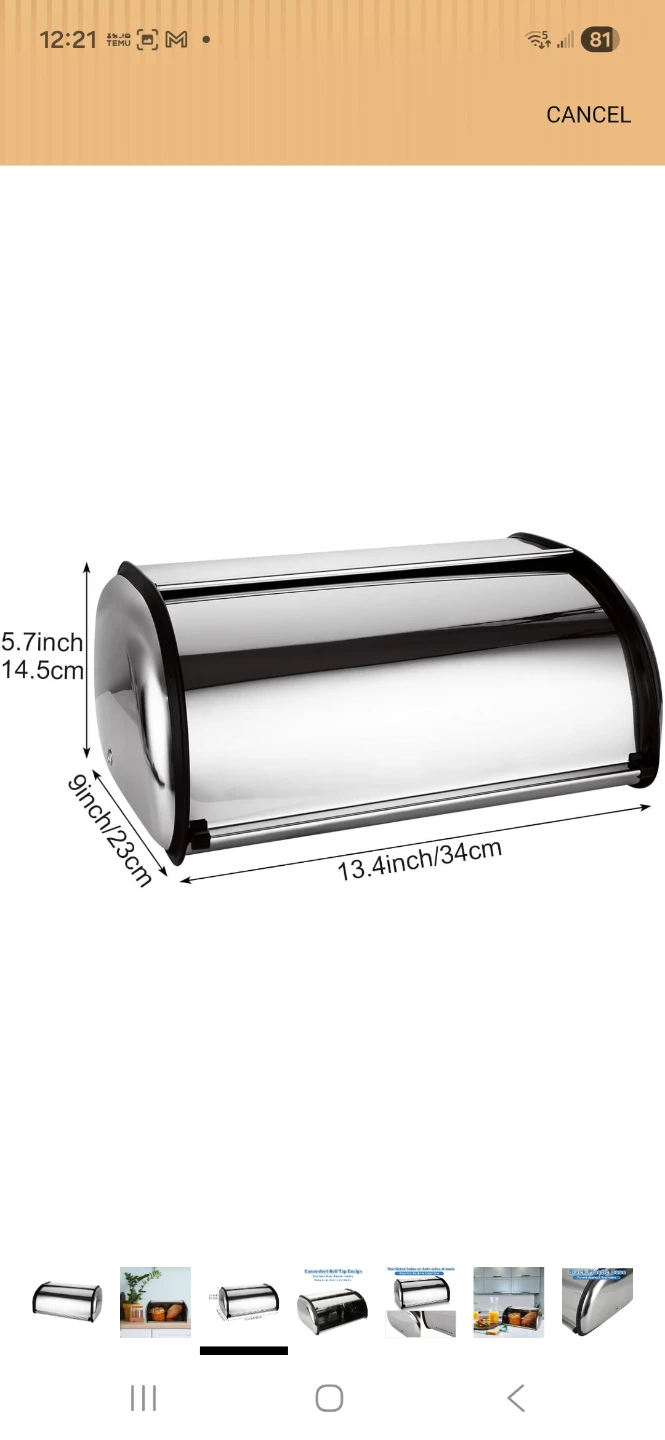 NEW Bread Boxes for Kitchen Counter Roll Top Bread Bin - photo 5