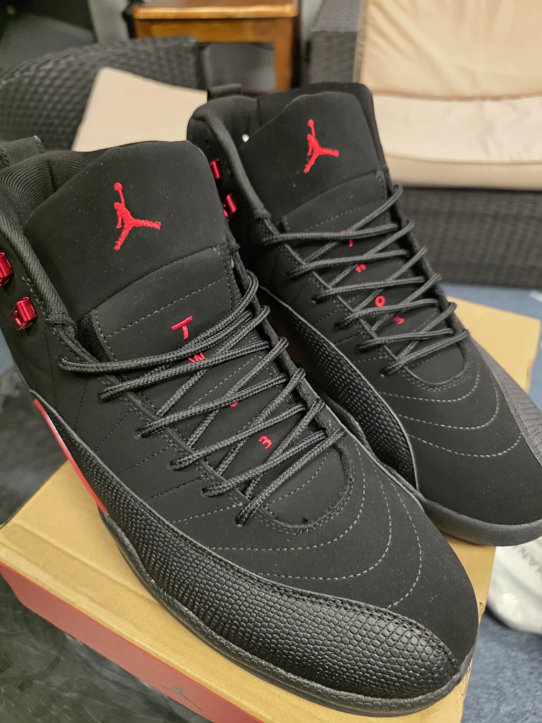 Air Jordan 12 Retro Black Red Shoes