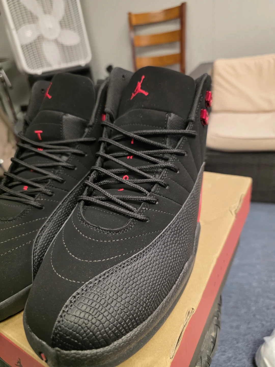 Air Jordan 12 Retro Black Red Shoes - photo 4