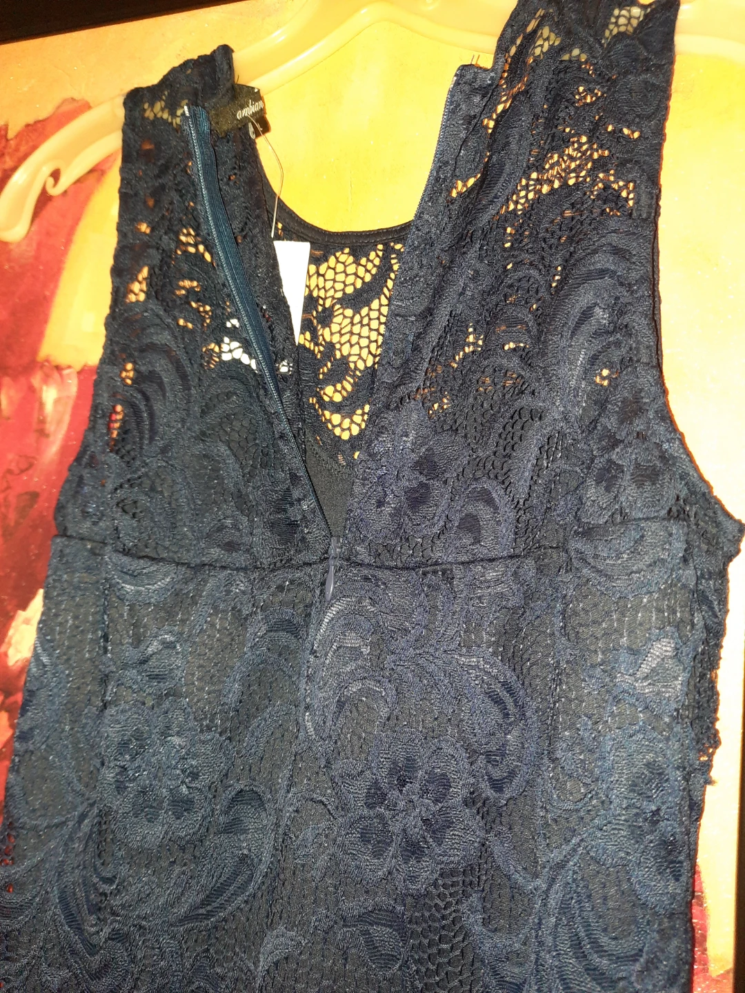 NWT Junior's Navy Blue Lace lined Dress - Ambiance - photo 5