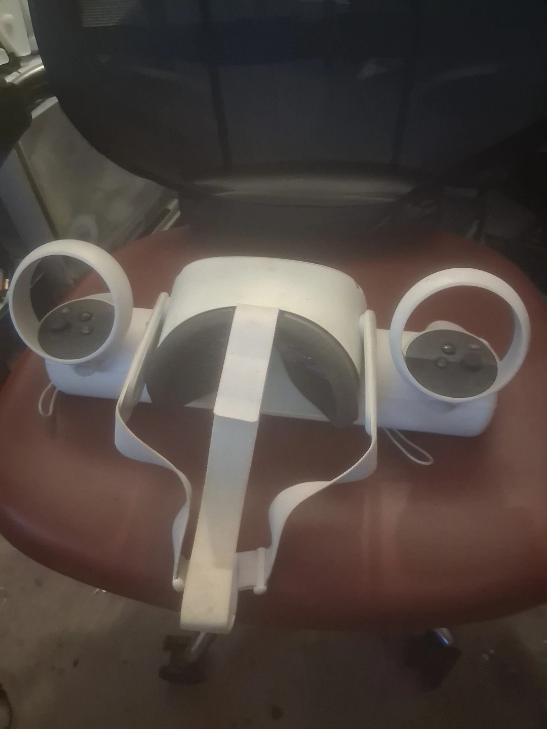 White VR Headset with Controllers