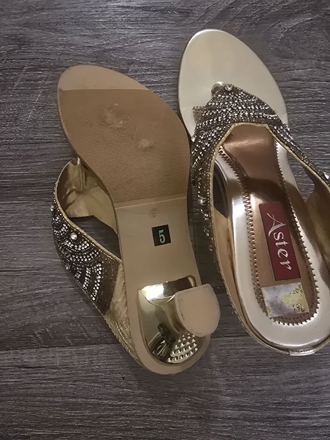 Aster Gold Embellished Heeled Sandals - photo 3