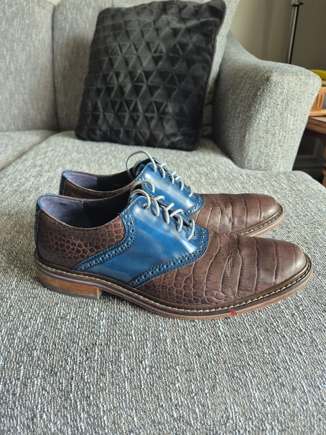Brown & Blue Croc Cole Haan Embossed Oxfords ⚽️
