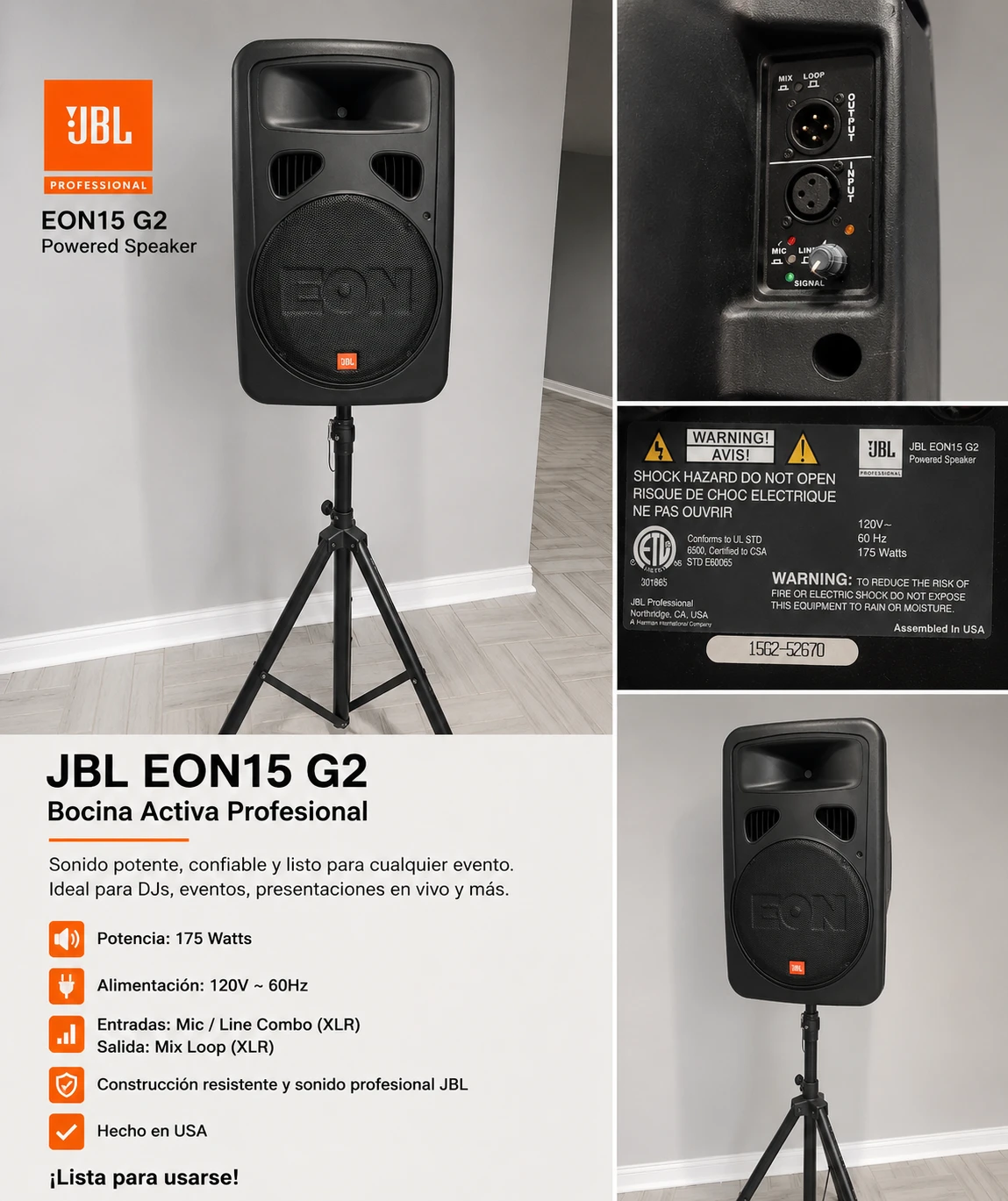 JBL EON15 G2 Powered Speaker Pair - photo 4
