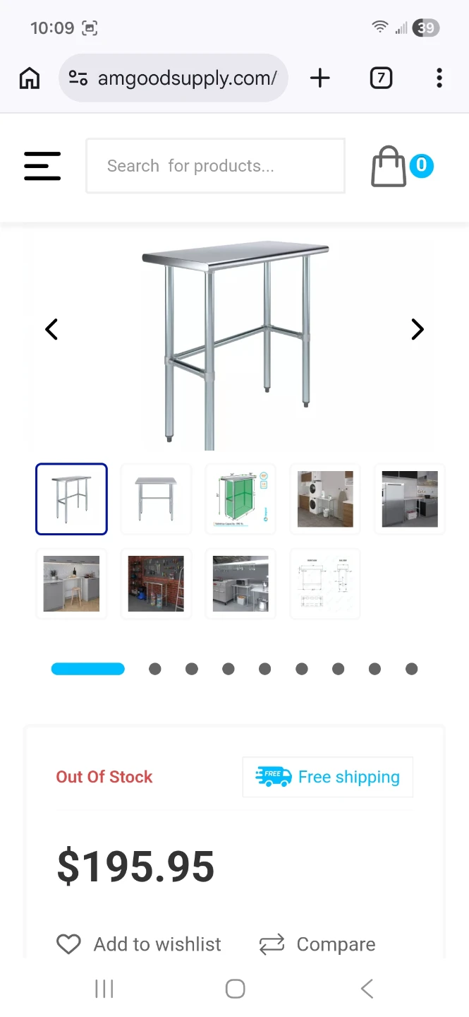 AmGood Stainless Steel 18 x 36 Work Table Brand New - photo 4