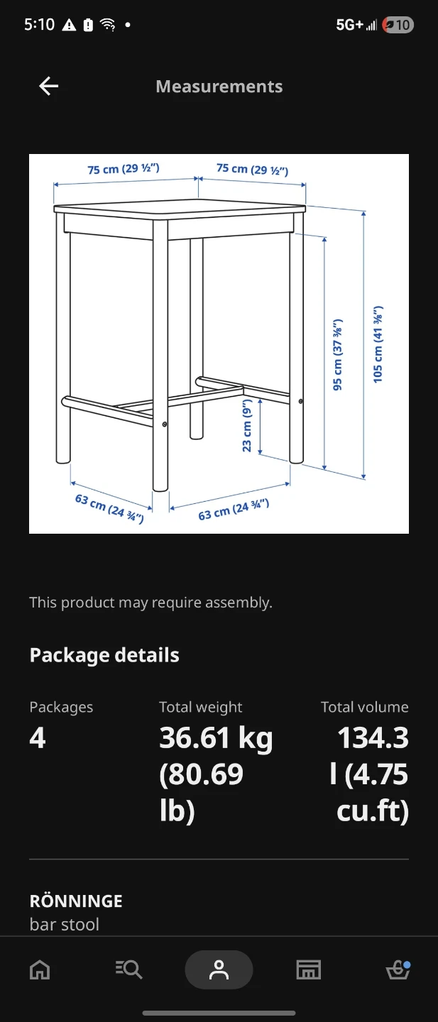 IKEA Rönninge Bar Table and 2 Stools Set - photo 3