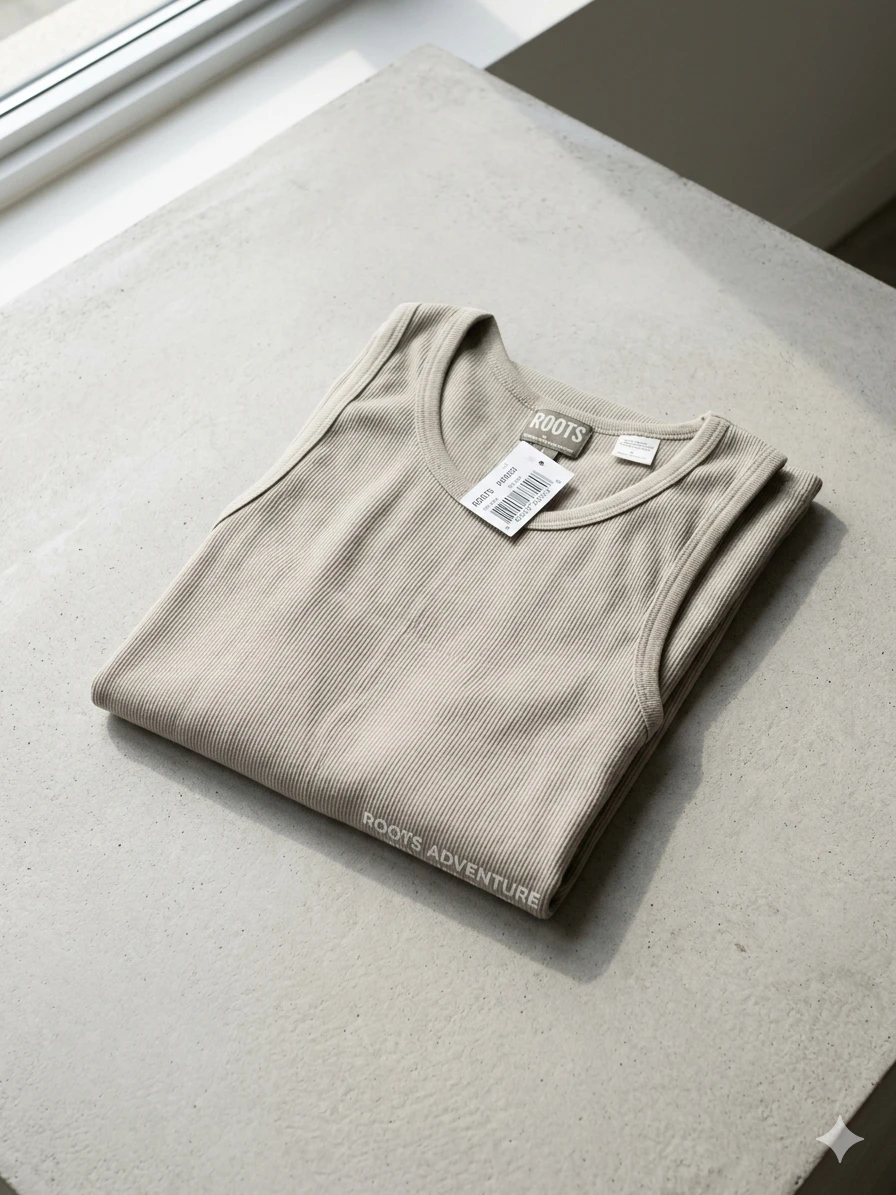 Roots Adventure Rib Tank Top - Khaki - Large