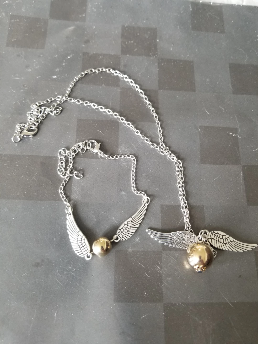 Golden Snitch Necklace And Bracelet Set