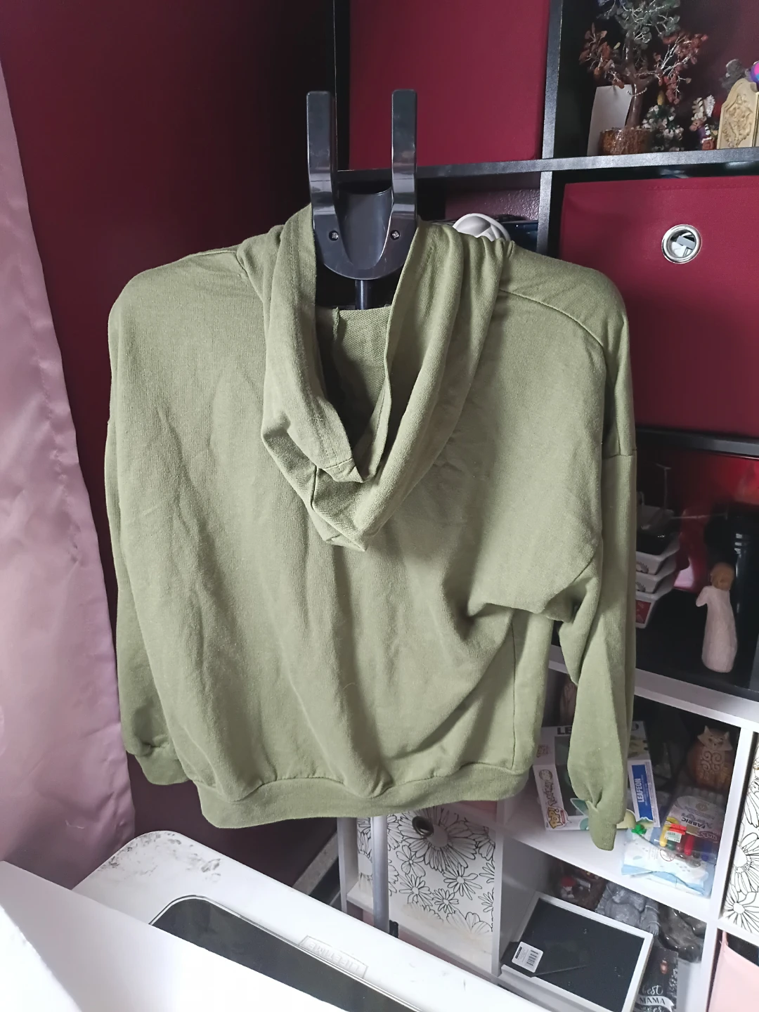Size 1X JOLIE & JOY Olive Green Distressed Pullover Hoodie - photo 2