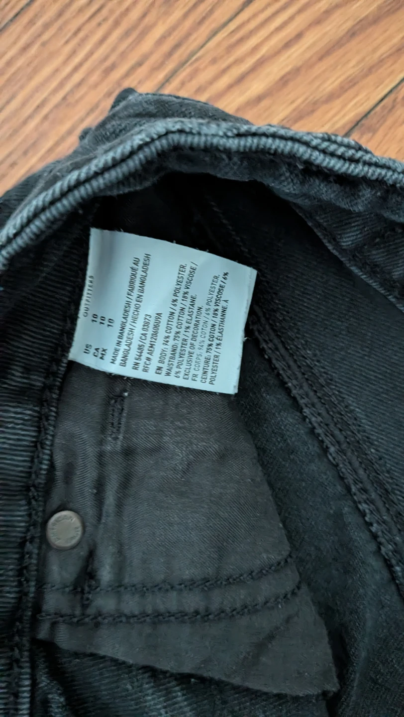 American Eagle Black Denim Cutoff Shorts Size 10 - photo 2