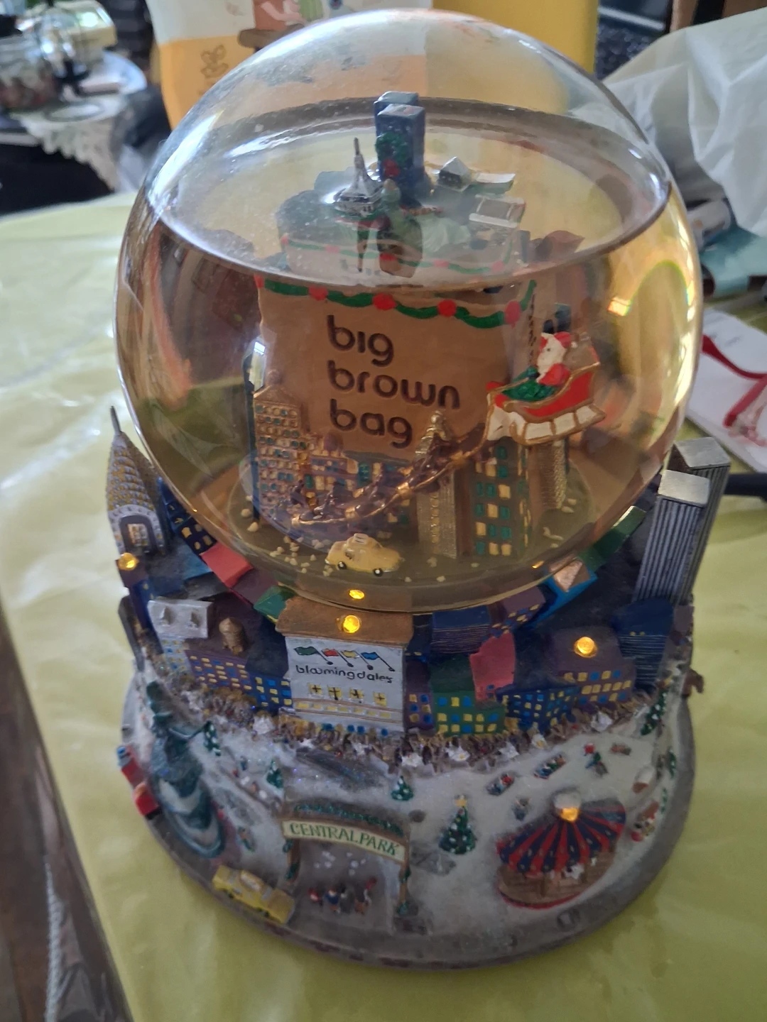 Big Brown Bag Musical Snow Globe