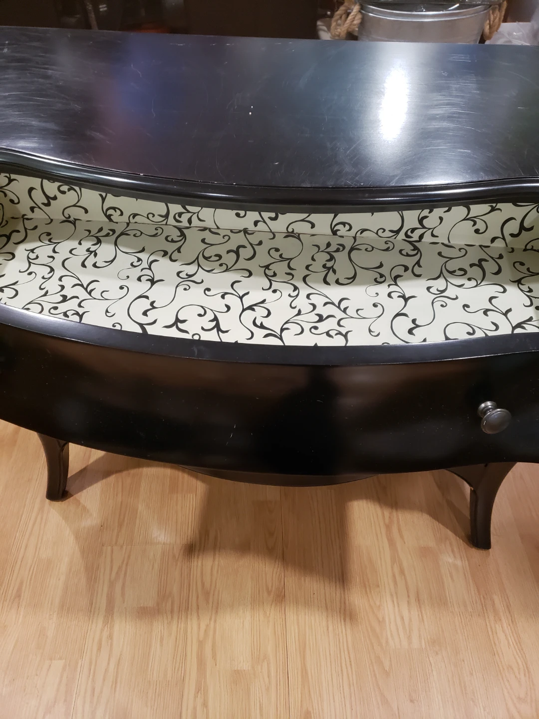 Black 3-Drawer Curvy Dresser - solid wood - photo 4