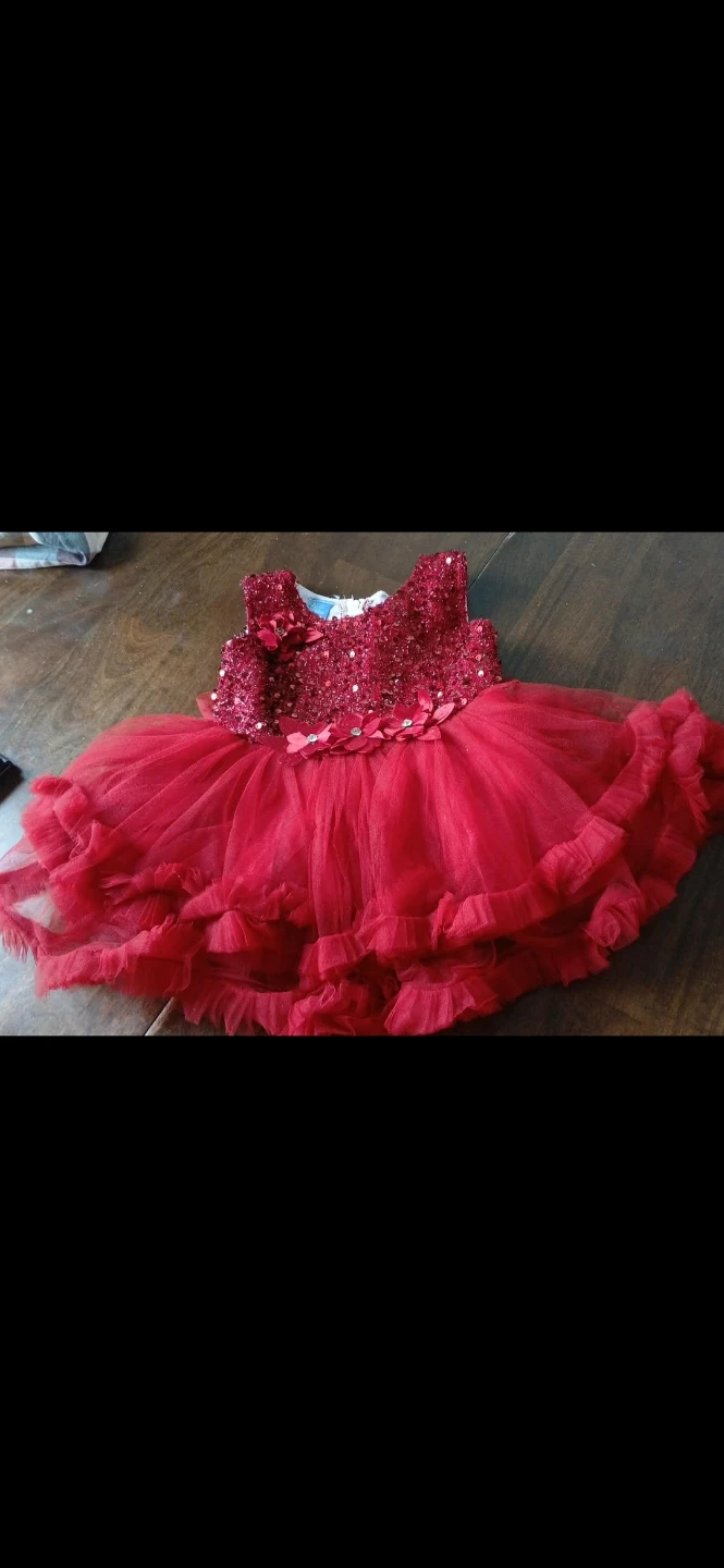 Red Sequin Tulle Dress