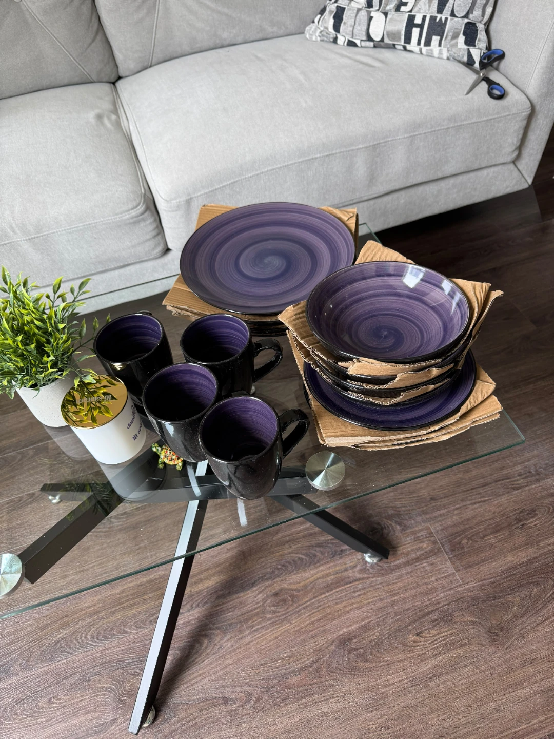 Homveys Sonoma Series Dinnerware Set Purple Swirl - photo 2