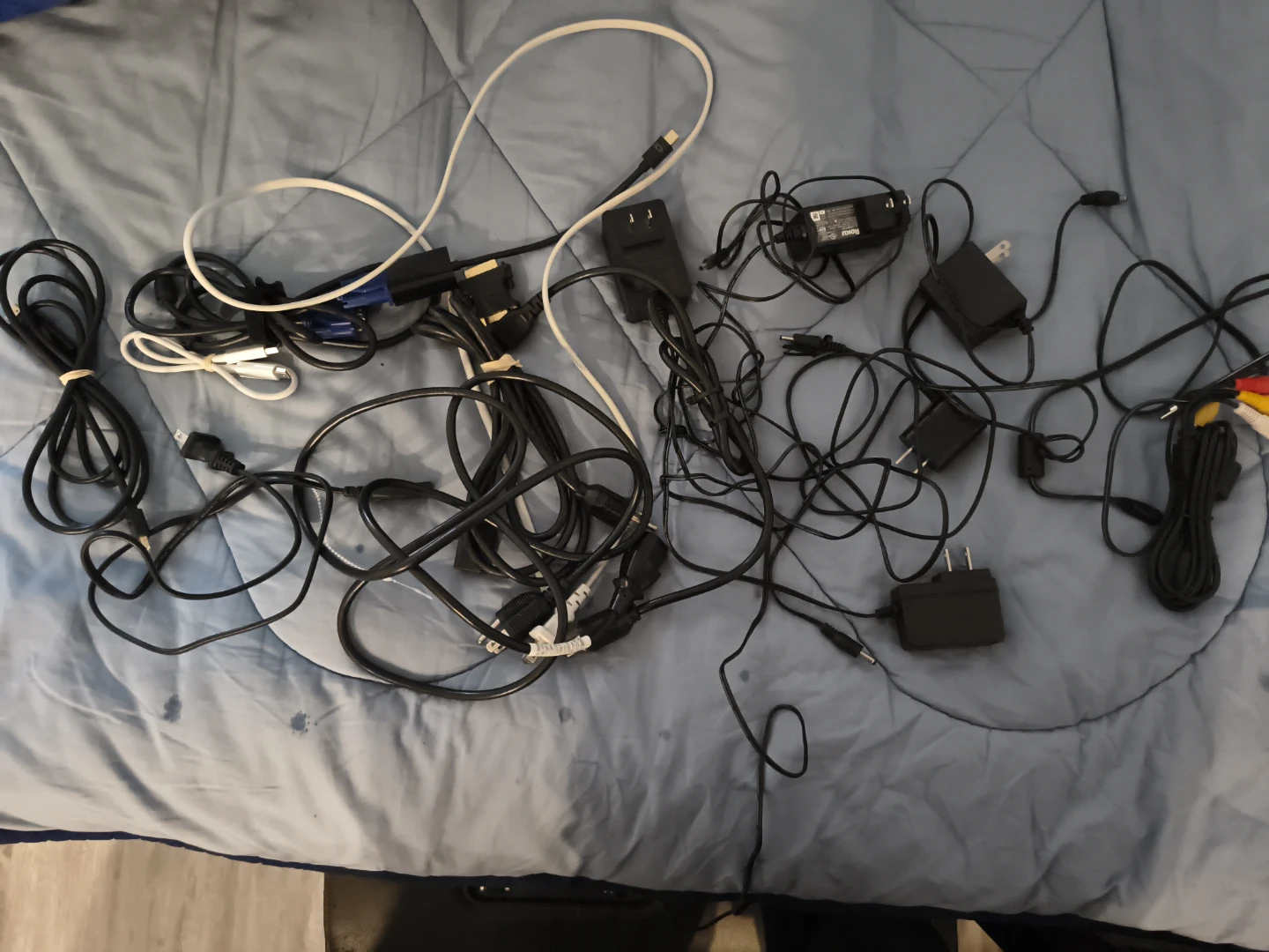 Assorted Electronics Cables and Power Adapters