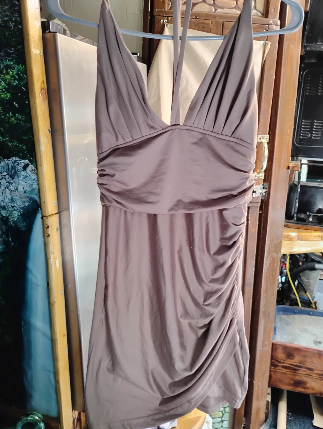 Fashion Nova Ruched Halter Dress - Size S