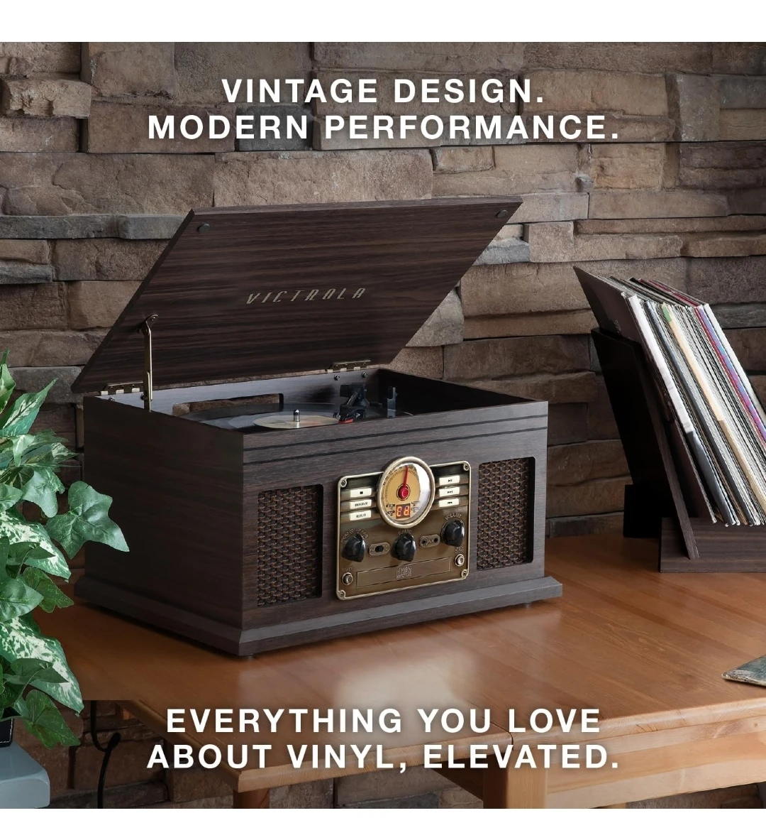 Victrola 3-Speed Turntable with Bluetooth and CD Player - photo 4