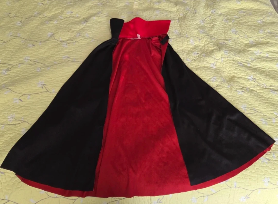 Black and Red Reversible Cape