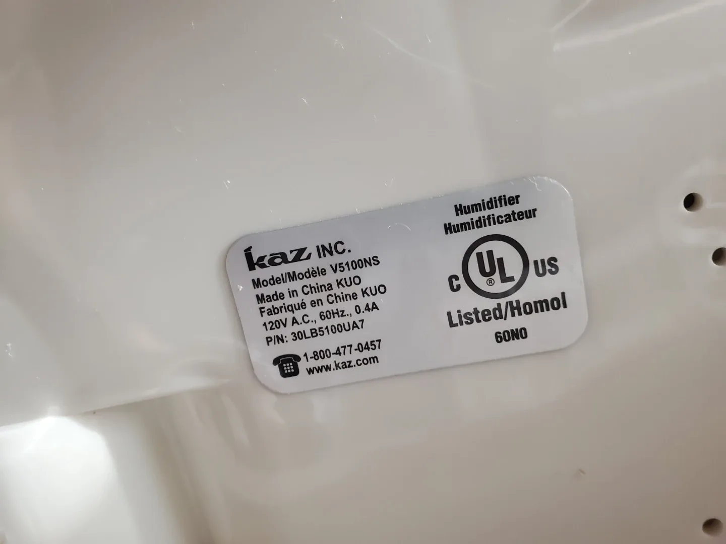 Kaz Inc. V5100NS Humidifier - photo 2