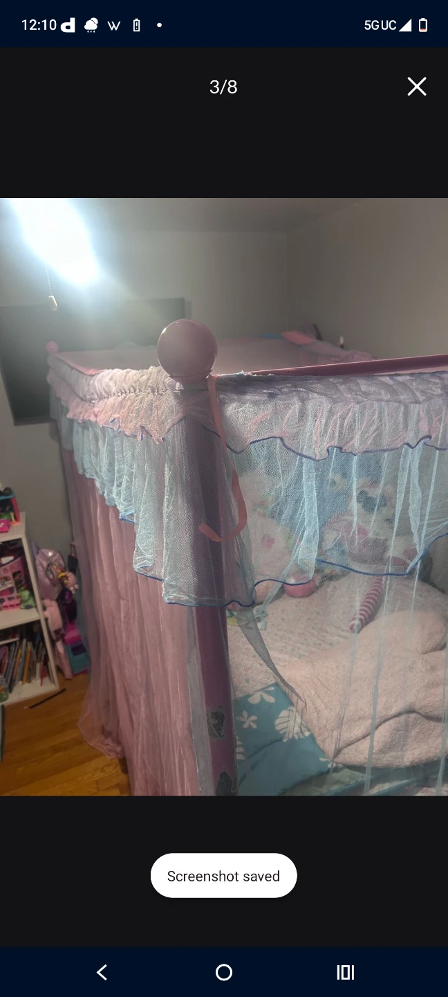 Pink Full Size Canopy Bed Frame - photo 3