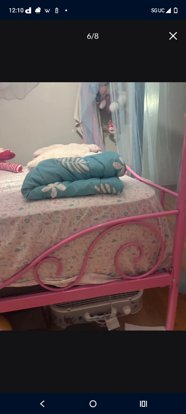Pink Full Size Canopy Bed Frame - photo 4