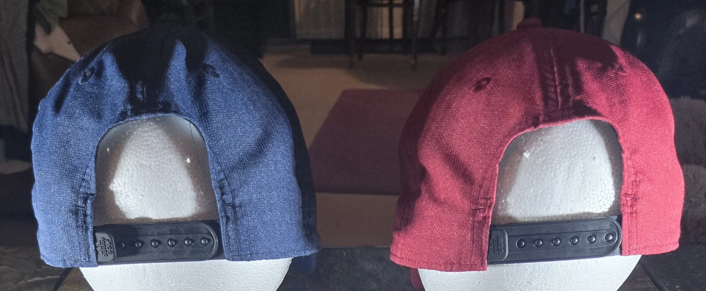 2 Adidas ball caps, hats. Snapbacks.  Red and Blue.  EUC. - photo 2