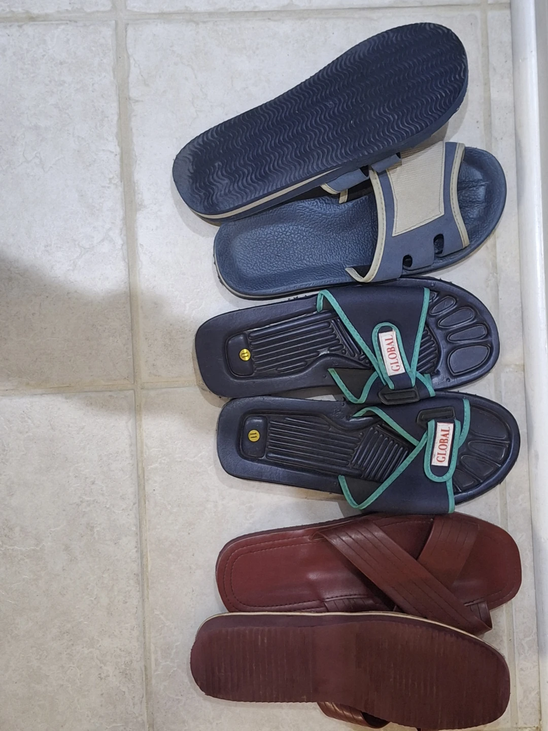 Global Flip Flops and Slides 3 pairs